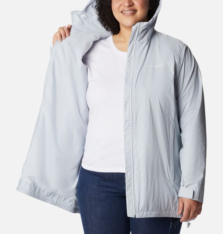 Jacheta Columbia Switchback Captusite Long Dama Gri Deschis | Plus Size WLA8Z97S0